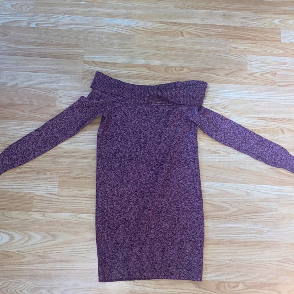 Heather maroon American eagle off shoulder dress